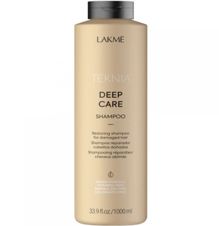 Coafura si Frizerie - Lakme Teknia Deep Care Shampoo 1000ml – Șampon reparator profesional pentru păr deteriorat și uscat