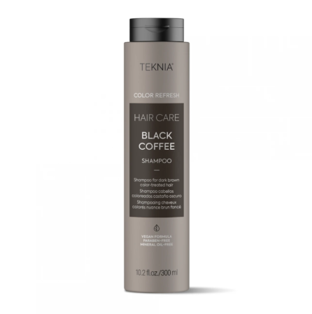 Sampon - Lakme Teknia Refresh Black Coffee Shampoo 300ml – Șampon profesional nuanțator șaten închis vegan pentru păr colorat