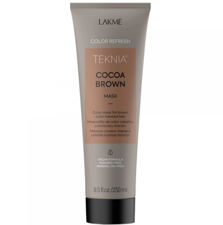 Coafura si Frizerie - Lakme Teknia Refresh Cocoa Brown Mask 250ml – Mască nuanțatoare vegană pentru păr castaniu intens și hidratat