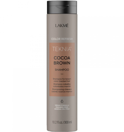 Coafura si Frizerie - Lakme Teknia Refresh Cocoa Brown Shampoo 300ml – Șampon nuanțator vegan pentru menținerea nuanțelor castanii și hidratarea părului