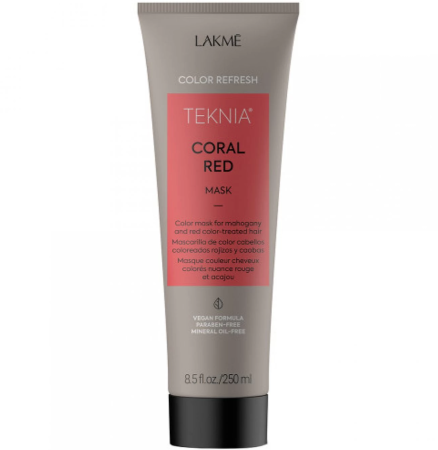 Coafura si Frizerie - Lakme Teknia Refresh Coral Red Mask 250ml – Mască nuanțatoare vegană roșie pentru intensificarea culorii și hidratare profundă