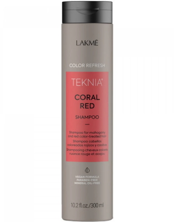 Coafura si Frizerie - Lakme Teknia Refresh Coral Red Shampoo 300ml – Șampon nuanțator vegan roșu pentru reîmprospătarea culorii și hidratare profundă