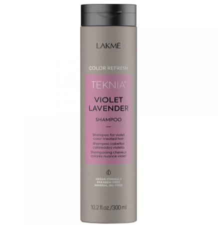 Coafura si Frizerie - Lakme Teknia Refresh Violet Lavender Shampoo 300ml – Șampon nuanțator vegan pentru neutralizarea galbenului din părul blond și decolorat