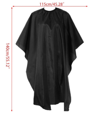 Manta Profesionala Frizerie Sela Black Neagra Lunga 140x160cm pentru Tuns Coafat si Vopsit [3]