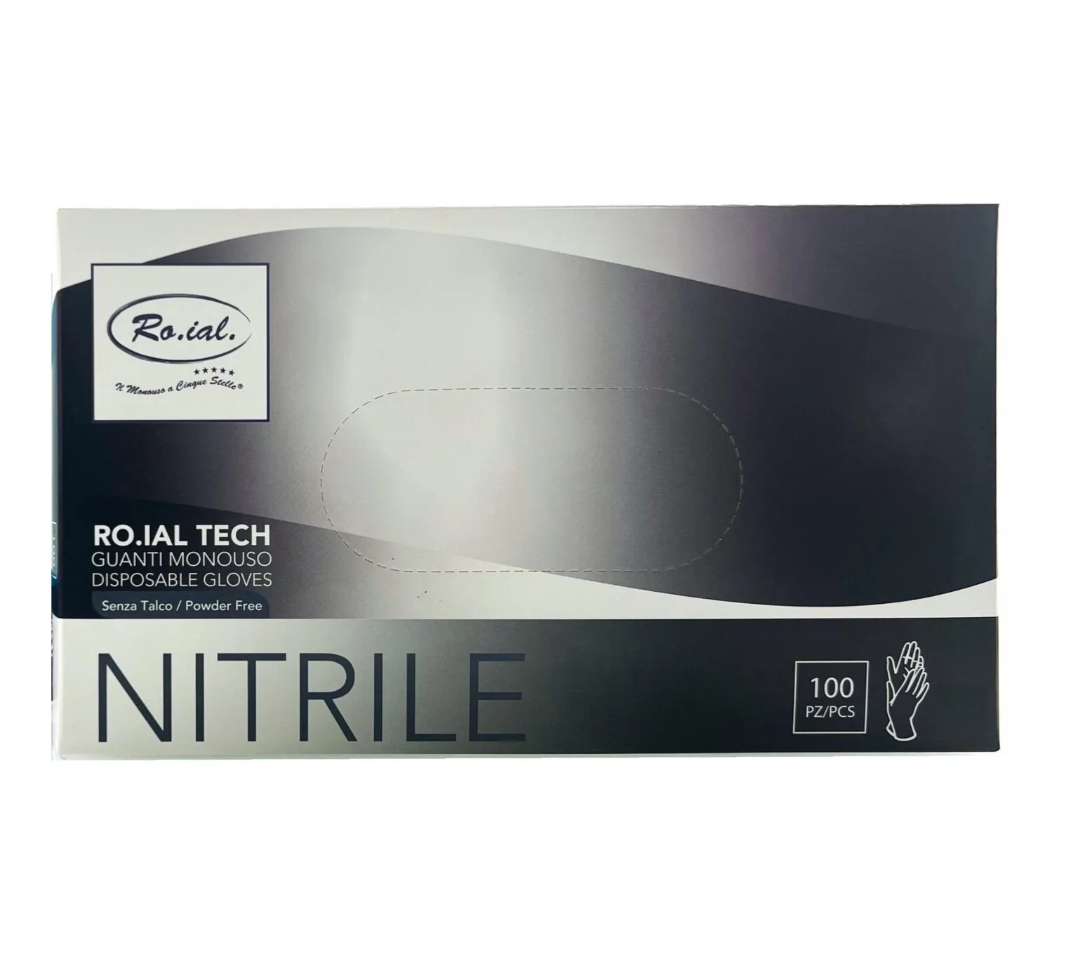 Coafura si Frizerie - Manusi din nitril Roial Tech Negru M 100buc