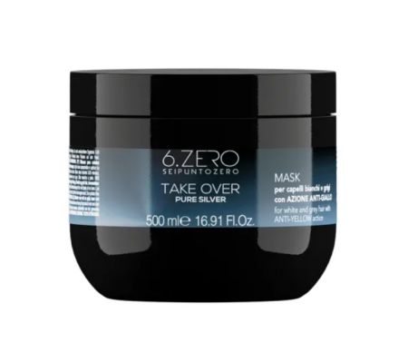 Masca - Mască de păr Silver 6.Zero Take Over Pure Silver 500 ml – neutralizare tonuri galbene și strălucire rece