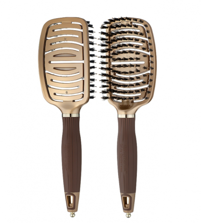 Coafura si Frizerie - Olivia Garden Perie cu peri de mistret si nailon Expert Care Flex Gold&Brown