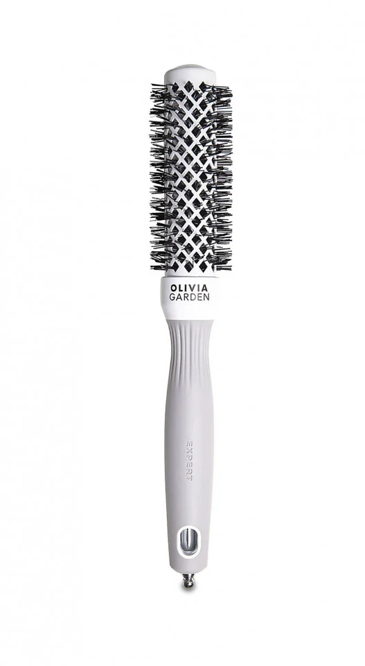 Perie de par - Olivia Garden Expert Blowout Shine White & Gray 25mm – perie profesională de coafat