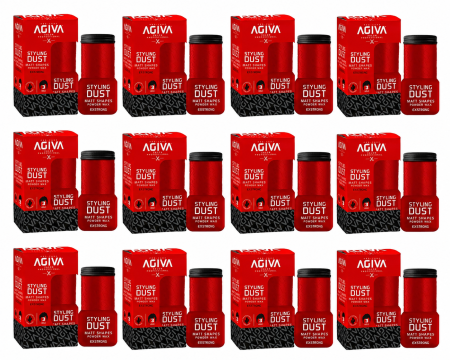 Pudra de volum - Pachet 12 x Pudră de Volum Agiva Hair Styling Powder Wax 03 Extra Strong 20g
