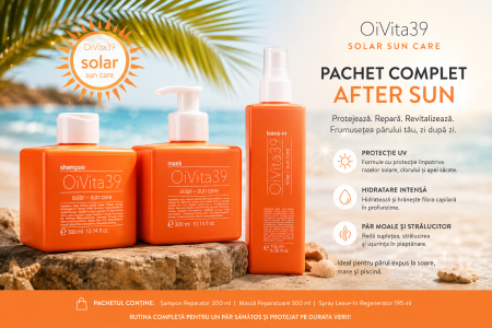 Coafura si Frizerie - Pachet Solar Sun Care OiVita39 – Șampon 300 ml + Mască 300 ml + Spray Leave-In UV 195 ml