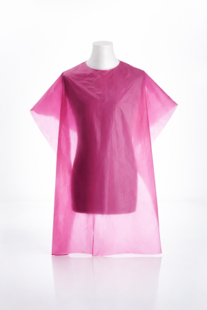 Accesorii - Pelerină de unică folosință roz – set 50 bucăți, 1300x1100 mm, protecție igienică pentru saloane