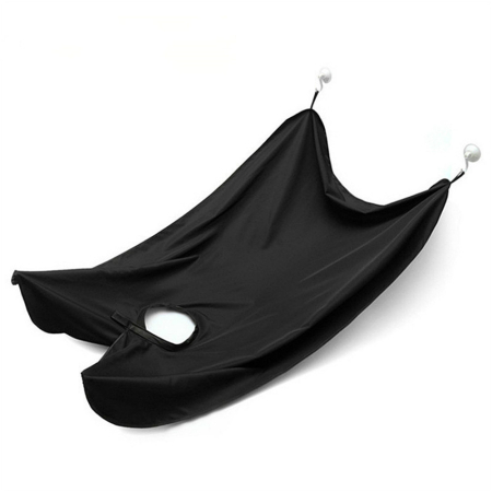 Accesorii - Pelerina pentru Tuns si Barbierit Barba Sela Neagra cu 2 Ventuze Impermeabila 110x74cm
