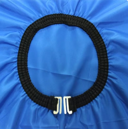 Pelerina Profesionala pentru Frizerie si Tuns Sela Albastra Impermeabila 140x115cm cu Guler Elastic si Cleme [2]
