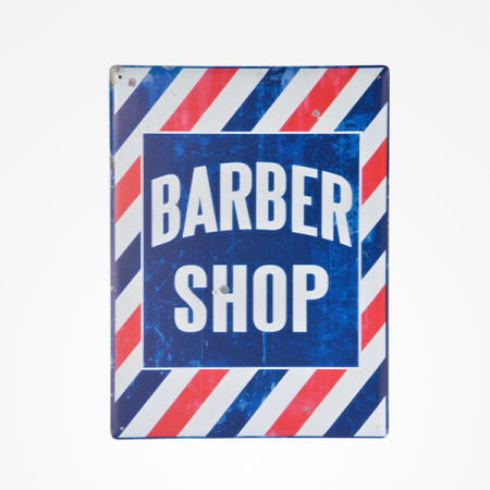 Coafura si Frizerie - Metal Sheet Nº05 Vintage Barber Shop – Plăcuță decorativă metalică retro pentru frizerii profesionale