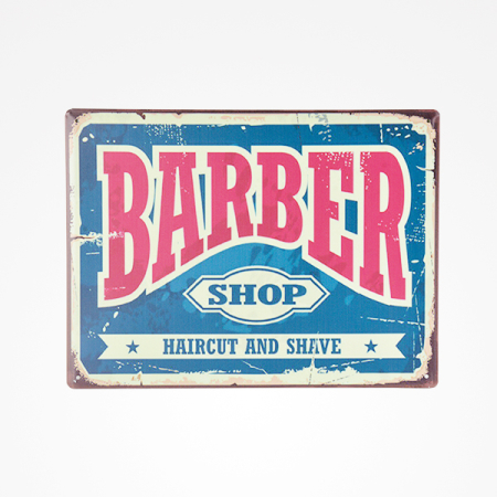 Coafura si Frizerie - Metal Sheet Nº07 Vintage Barber Shop – Plăcuță decorativă retro din metal pentru frizerii profesionale