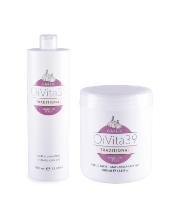 Coafura si Frizerie - Șampon și mască regenerantă cu usturoi OiVita39 pentru păr tratat chimic 1000 ml