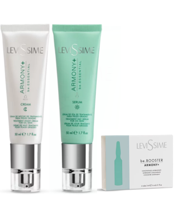 Cosmetica - Ser de zi pentru tratament ten gras 50ML + Cremă de noapte pentru tratament ten gras 50ML + Concentrat astringent, be.Booster Armony+ 6x3ML