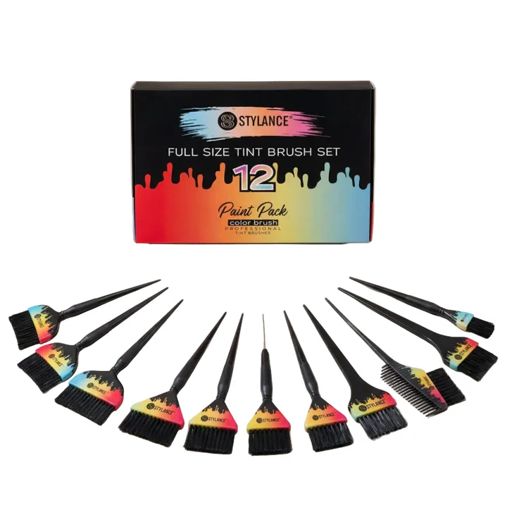 Accesorii - Set 12 Pensule pentru Vopsit Stylance Color Brush Paint Pack 12 Tint Brushes