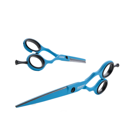 Foarfeca de tuns / filat - Set foarfece tuns filat Kiepe Blue Ocean otel 420 5.5 inch