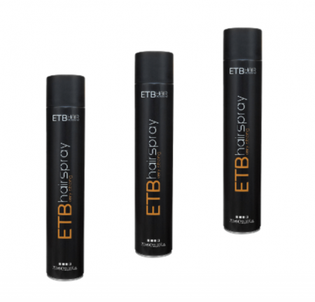 Coafura si Frizerie - Set 3x Fixativ ETB Hair 750 ml – fixare puternică pentru coafuri rezistente, profesional