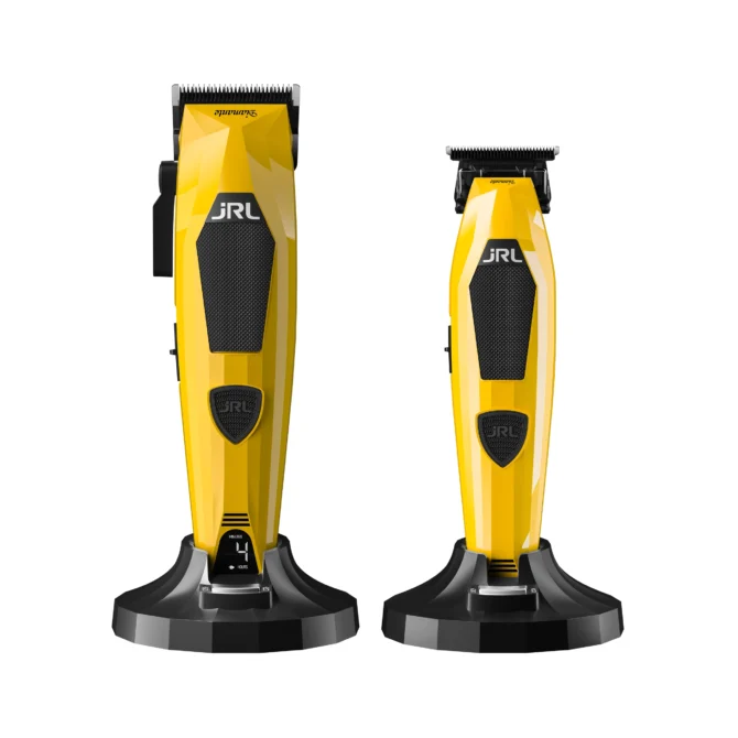 Aparatura - Set JRL Diamante Yellow 2025C 2025T Clipper Trimmer Profesional Brushless 8200RPM
