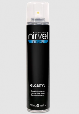 Coafura si Frizerie - Spray fixativ Nirvel Glosstyl Shiny, 300 ml, efect lucios si neted