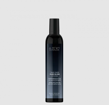 Masca - Spumă Silver Anti-Yellow 6.Zero Take Over Pure Silver 300 ml – neutralizare tonuri galbene și strălucire rece
