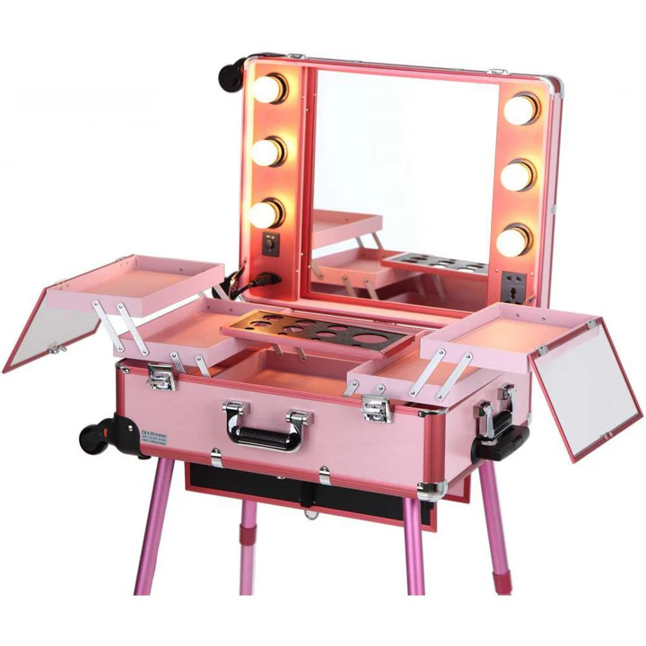 Make up - Stație Profesională pentru Make-Up Bifull Ingrid Pink – Organizator pentru Produse Cosmetice