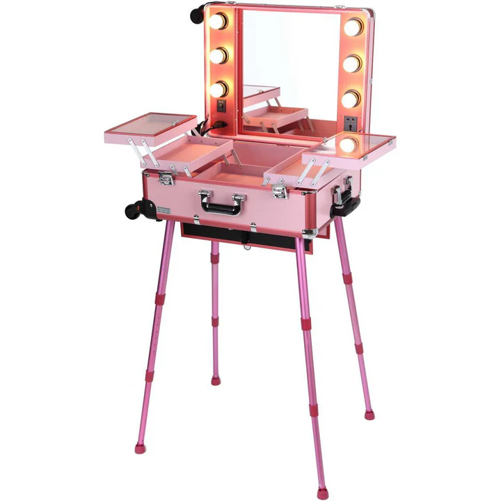 Stație Profesională pentru Make-Up Bifull Ingrid Pink – Organizator pentru Produse Cosmetice [1]