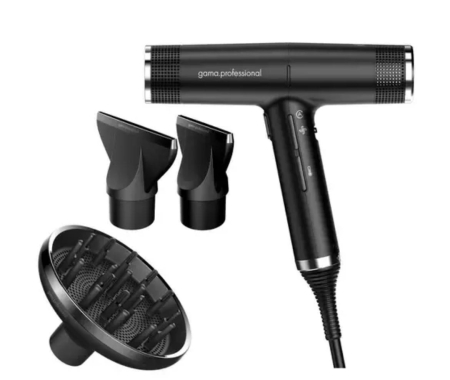 Uscatoare de par - Uscător de păr profesional GA.MA IQ1 Perfetto Black 2000W – design compact, putere mare și uscare rapidă pentru salon și acasă