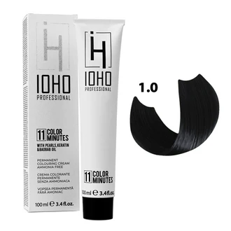 Vopsea de par - Vopsea de păr Ioho Professional 1.0 Negru Intens – fără amoniac, colorare rapidă și acoperire perfectă
