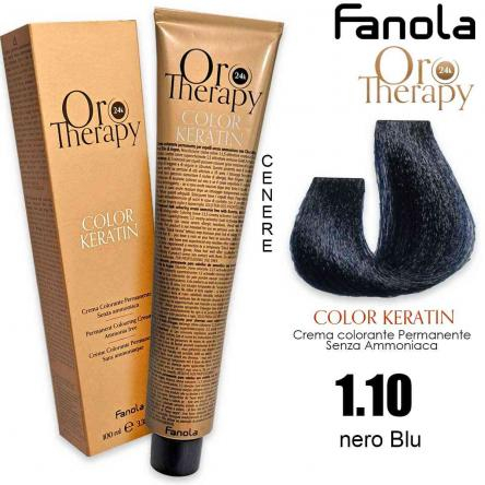 Vopsea de par - Vopsea de păr fără amoniac Oro Therapy Color Keratin Oro Puro 24K 1.10 Negru Albăstrui