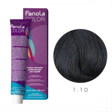 Coafura si Frizerie - Vopsea de Par 1.10 Tehnica Permanenta - Fanola Color Cream Negru Albastrui 100ml