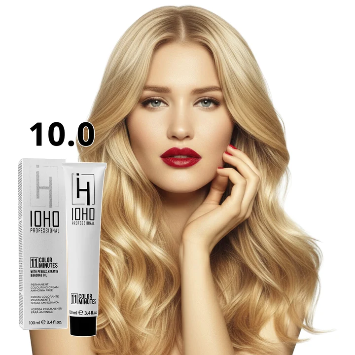 Vopsea de par - Vopsea de păr Ioho Professional 10.0 Blond Foarte Deschis Extra – fără amoniac, culoare luminoasă și acoperire uniformă