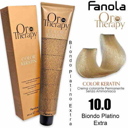 Vopsea de par - Vopsea de păr fără amoniac Oro Therapy Color Keratin Oro Puro 24K 10.0 Blond Platinat