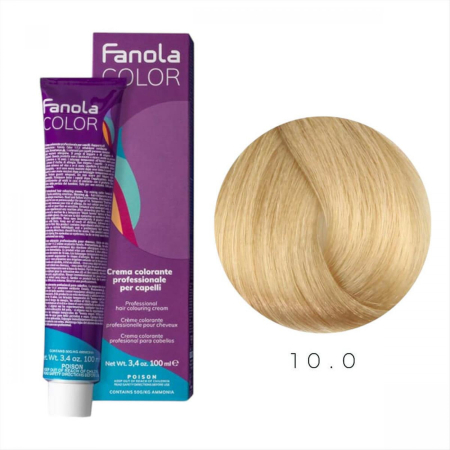 Vopsea de par - Vopsea de Par 10.0 Tehnica Permanenta - Fanola Color Cream Blond Platinat 100ml