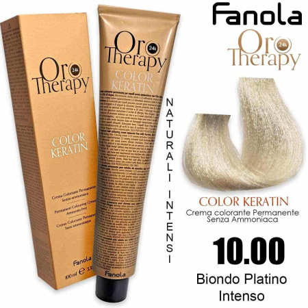 Vopsea de par - Vopsea de Păr 10.00 Blond Intens Platinat Fără Amoniac – Color Keratin Oro Puro 24K Oro Therapy