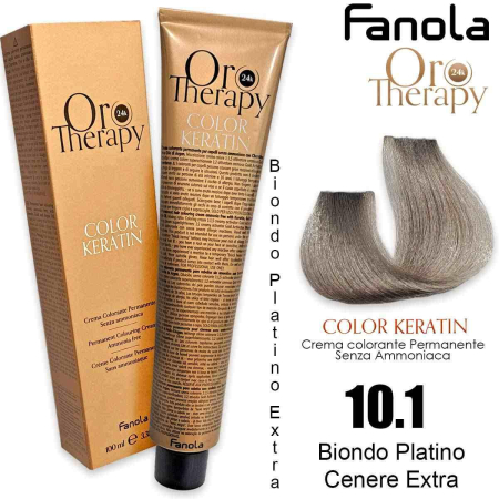 Vopsea de par - Vopsea de păr fără amoniac Oro Therapy Color Keratin Oro Puro 24K 10.1 Blond Cenușiu Platinat
