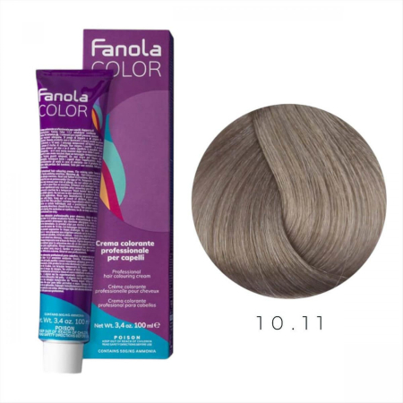 Coafura si Frizerie - Vopsea de Par 10.11 Tehnica Permanenta - Fanola Color Cream Blond Cenusiu Intens Platinat Deschis 100ml