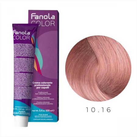 Coafura si Frizerie - Vopsea de Par 10.16 Tehnica Permanenta - Fanola Color Cream Blond Roscat Cenusiu Platinat 100ml