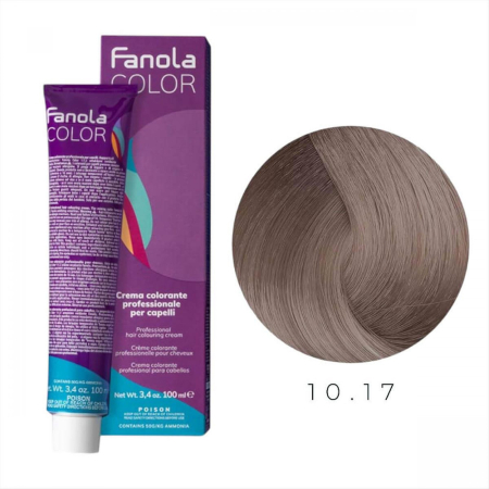 Coafura si Frizerie - Vopsea de Par 10.17 Tehnica Permanenta - Fanola Color Cream Blond Maro Cenusiu Platinat 100ml