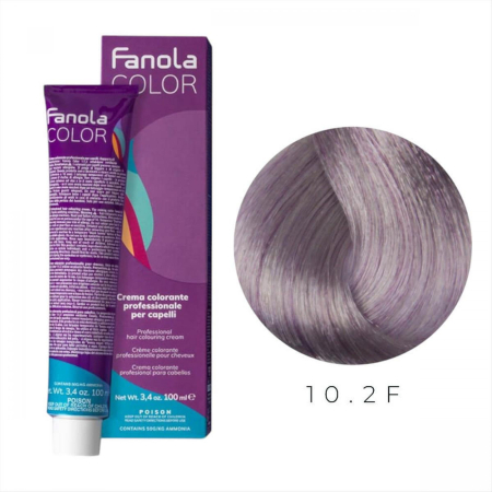 Vopsea de par - Vopsea de Par 10.2F Tehnica Permanenta - Fanola Color Cream Blond Violet Fantezie Platinat 100ml