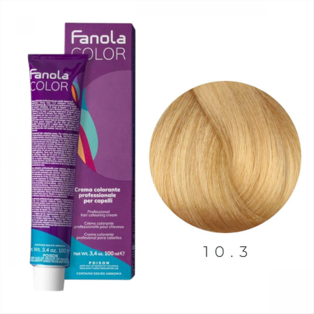 Coafura si Frizerie - Vopsea de Par 10.3 Tehnica Permanenta - Fanola Color Cream Blond Auriu Platinat 100ml