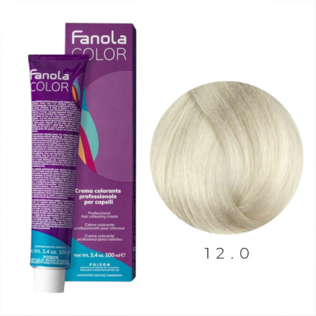 Coafura si Frizerie - Vopsea de Par 12.0 Tehnica Permanenta - Fanola Color Cream Blond Platinat Extra Super Deschis 100ml