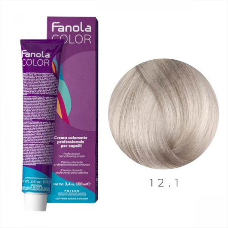 Coafura si Frizerie - Vopsea de Par 12.1 Tehnica Permanenta - Fanola Color Cream Blond Platinat Cenusiu Extra Super Deschis 100ml