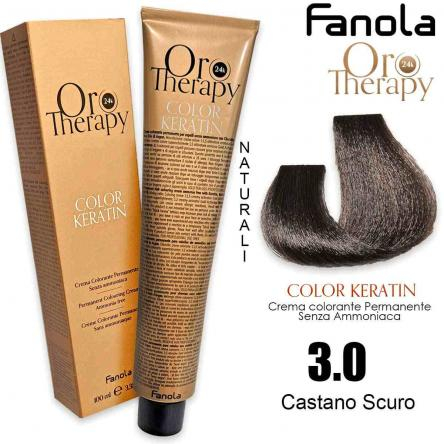 Coafura si Frizerie - Vopsea de păr fără amoniac Oro Therapy Color Keratin Oro Puro 24K 3.0 Castaniu Închis