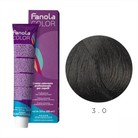 Coafura si Frizerie - Vopsea de Par 3.0 Tehnica Permanenta - Fanola Color Cream Castaniu Inchis 100ml