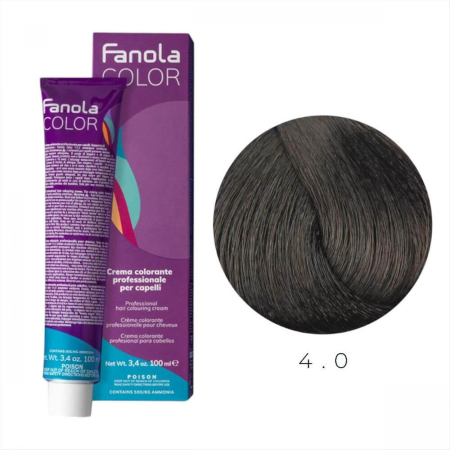 Coafura si Frizerie - Vopsea de Par 4.0 Tehnica Permanenta - Fanola Color Cream Castaniu Mediu 100ml