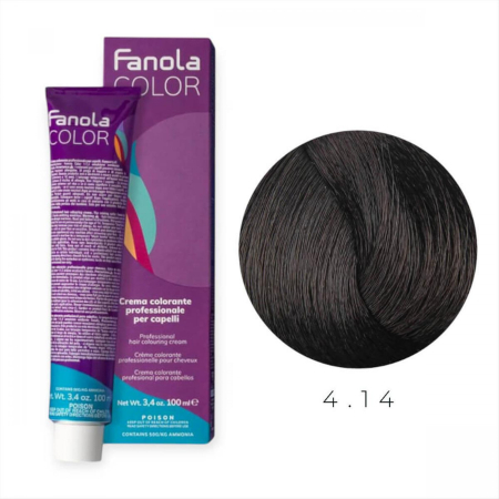 Coafura si Frizerie - Vopsea de Par 4.14 Tehnica Permanenta - Fanola Color Cream Cafea 100ml