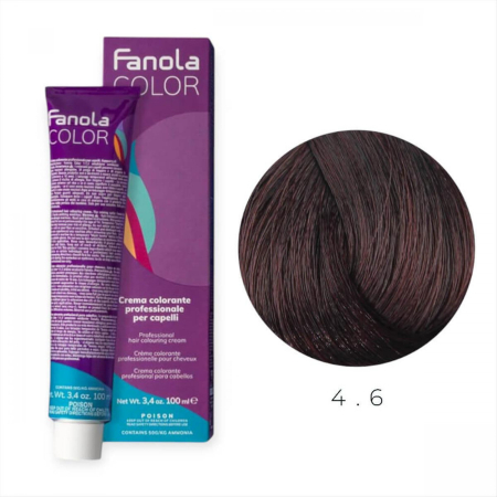 Coafura si Frizerie - Vopsea de Par 4.6 Tehnica Permanenta - Fanola Color Cream Castaniu Rosu 100ml